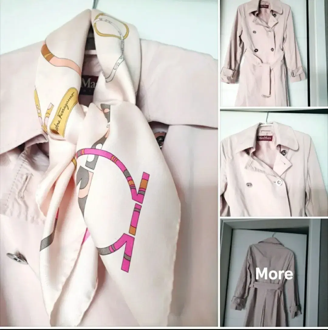 마지막 가격내림  정품 Max mara 핑크색 트랜치 코트